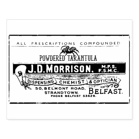 Getränktes Tarantula-Apothekarketikum Gummistempel (Prägung)