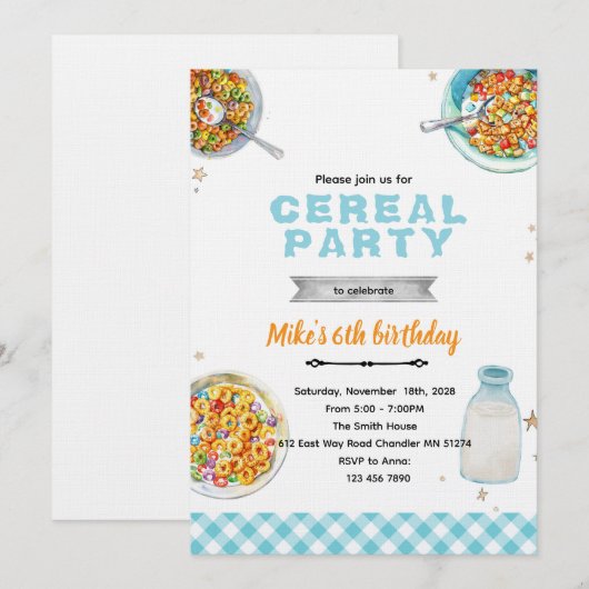 Getreide-Geburtstagsfeier-Einladung Einladung (Vorne/Hinten)