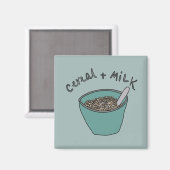 Getreide-und-Milch-Magnet, nostalgische Illustrati Magnet (Vorderseite/Rückseite)