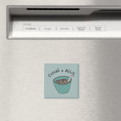 Getreide-und-Milch-Magnet, nostalgische Illustrati Magnet (In Situ (Geschirrspüler))
