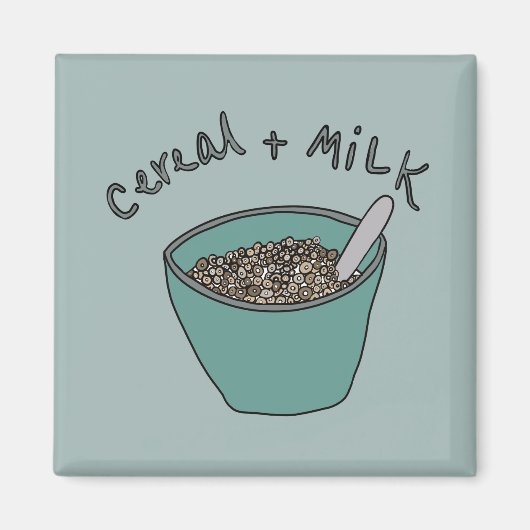 Getreide-und-Milch-Magnet, nostalgische Illustrati Magnet (Vorne)