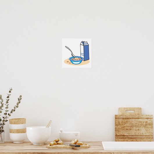 Getreide und Milch Poster (Küche)