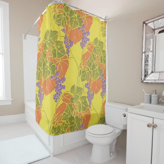 GETREIDE, WEINEN, ORANGE GELBE GRÜNE LILA DUSCHVORHANG (Beispiel)