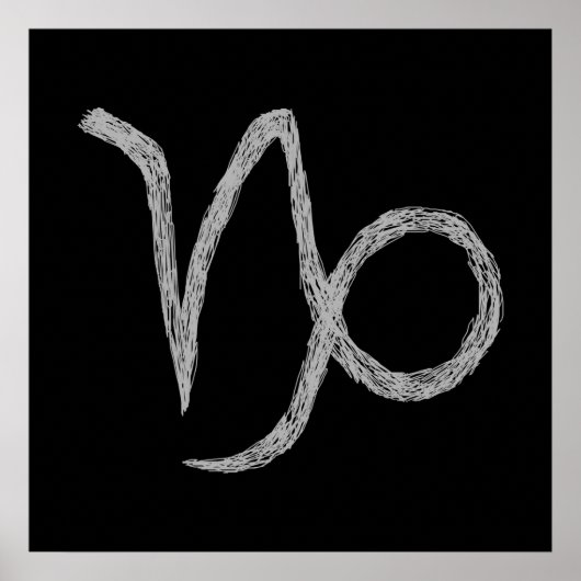 Getreide. Zodiac Astrologie Zeichen. Schwarz. Poster (Vorne)