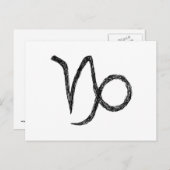 Getreide Zodiac Astrologie Zeichen. Schwarz. Postkarte (Vorne/Hinten)