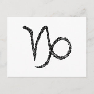 Getreide Zodiac Astrologie Zeichen. Schwarz. Postkarte