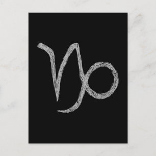Getreide. Zodiac Astrologie Zeichen. Schwarz. Postkarte