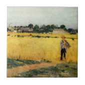 Getreidefeld (von Berthe Morisot) Fliese (Vorderseite)