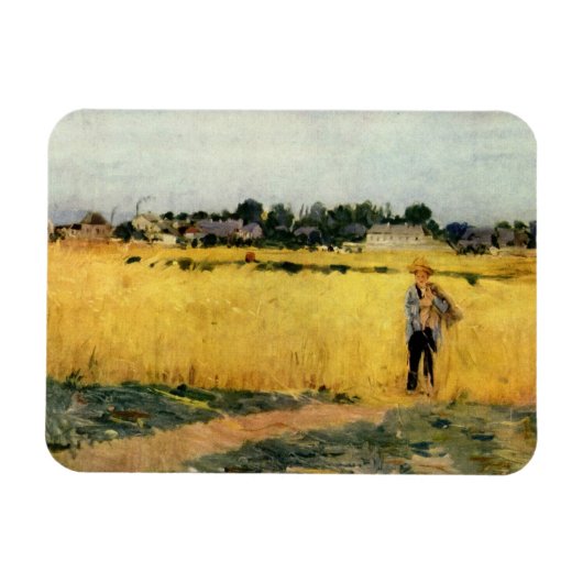 Getreidefeld (von Berthe Morisot) Magnet (Horizontal)