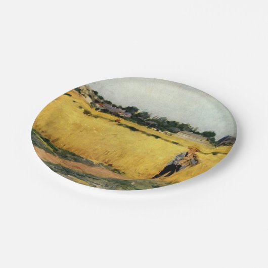 Getreidefeld (von Berthe Morisot) Pappteller (Schrägansicht)