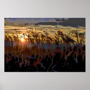 Getreidefeldsonnenaufgang Poster