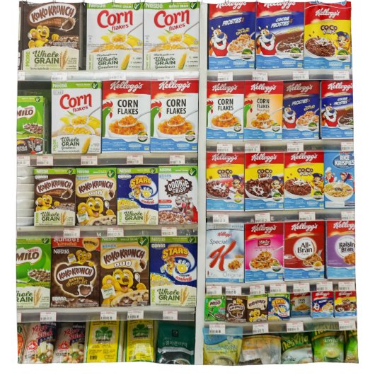 Getreidehalme von Bangkok: Foodland Editorial Duschvorhang (Vorderseite)