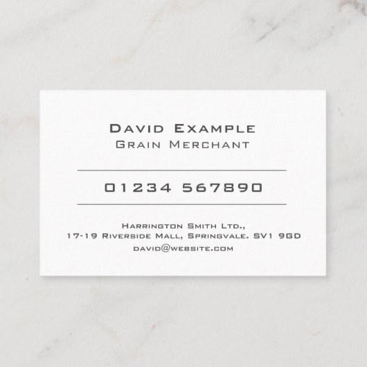 Getreidehändler mit Foto des Inhabers Visitenkarte (Rückseite)