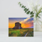 Getreideheber und Bahnstrecken Postkarte (Stehend Vorderseite)