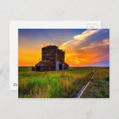 Getreideheber und Bahnstrecken Postkarte (Vorne/Hinten)