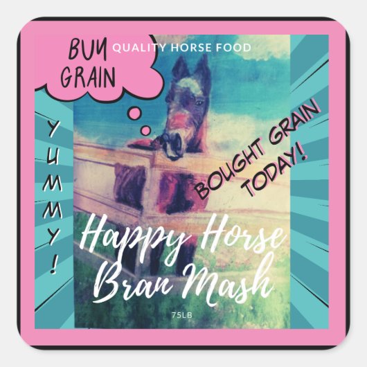 Getreidesüße Jamie-Comic Quadratischer Aufkleber (Vorderseite)