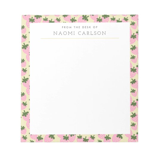 Getrennte Erdbeeren (Creme) - Benutzerdefinierter  Notizblock (Vorderseite)