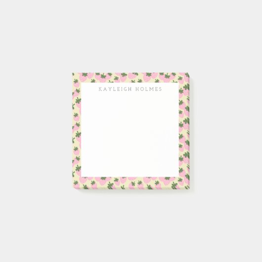 Getrennte Erdbeeren (Creme) kundenspezifisch Post-it Klebezettel (Vorderseite)