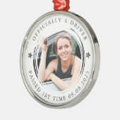 Getrennte Fahrprüfung Herzlichen Glückwunsch Foto Ornament Aus Metall (Links)