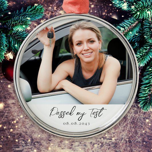 Getrennte Fahrprüfung Herzlichen Glückwunsch Foto  Ornament Aus Metall