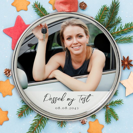 Getrennte Fahrprüfung Herzlichen Glückwunsch Foto  Ornament Aus Metall