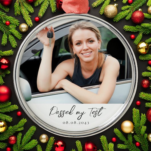 Getrennte Fahrprüfung Herzlichen Glückwunsch Foto  Ornament Aus Metall