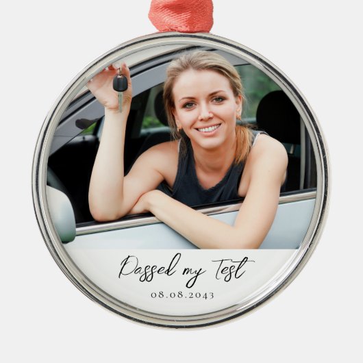 Getrennte Fahrprüfung Herzlichen Glückwunsch Foto  Ornament Aus Metall (Vorne)