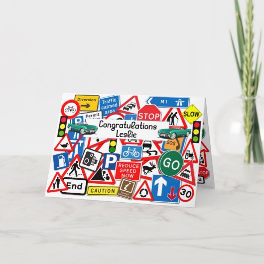 Getrennte Fahrprüfung Herzlichen Glückwunsch Karte (Vorderseite)