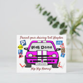 Getrennte Fahrprüfung Herzlichen Glückwunsch Postkarte (Stehend Vorderseite)