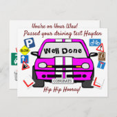 Getrennte Fahrprüfung Herzlichen Glückwunsch Postkarte (Vorne/Hinten)