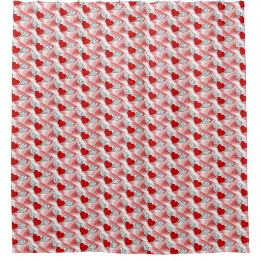 Getrennte fliegende Herzen Duschvorhang (Vorderseite)