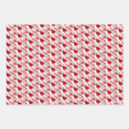 Getrennte fliegende Herzen Geschenkpapier Set (Vorderseite)