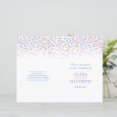 Getrennte Konfetti-Punkte rosa blaues Hochzeitspro (Stehend Vorderseite)