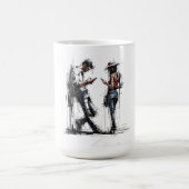 Getrennte parallele Bildschirme Stille Konversatio Kaffeetasse (Mittel)