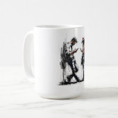Getrennte parallele Bildschirme Stille Konversatio Kaffeetasse (Vorderseite Links)