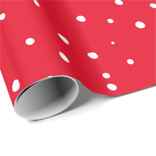 Getrennte Punkte auf Rot Geschenkpapier (Rolleneckpunkt)