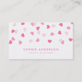 Getrennte rosa Herzen Confetti Visitenkarte (Vorderseite)
