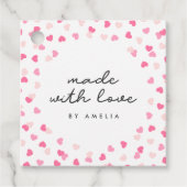 Getrennte rosa Herzklopfen aus Liebe Geschenkanhänger (Vorderseite)