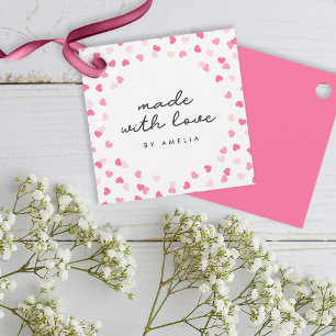 Getrennte rosa Herzklopfen aus Liebe Geschenkanhänger