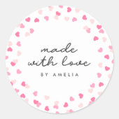 Getrennte rosa Herzklopfen aus Liebe Runder Aufkleber (Vorderseite)