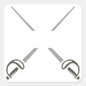 Getrennte Schwerter Quadratischer Aufkleber (Vorderseite)