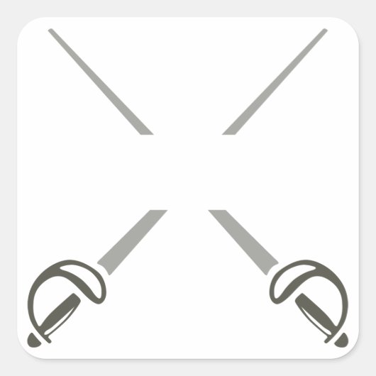 Getrennte Schwerter Quadratischer Aufkleber (Vorderseite)