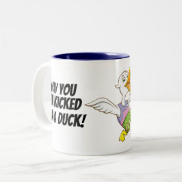 Getreten durch Ente! Ukrainische Zweifarbige Tasse