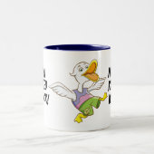 Getreten durch Ente! Ukrainische Zweifarbige Tasse (Mittel)