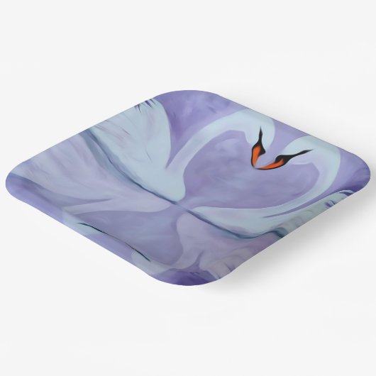 Getreu als Schwan Pappteller (Gewinkelt)