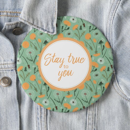 Getreu Ihrer Aquamarinen Orange Dandelion Floral b Button (Beispiel)
