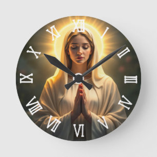 Getreue Jungfrau Mary Gebet + Timing Runde Wanduhr