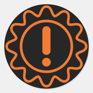 Getriebe durchgebrannter Fehleraufkleber Runder Aufkleber