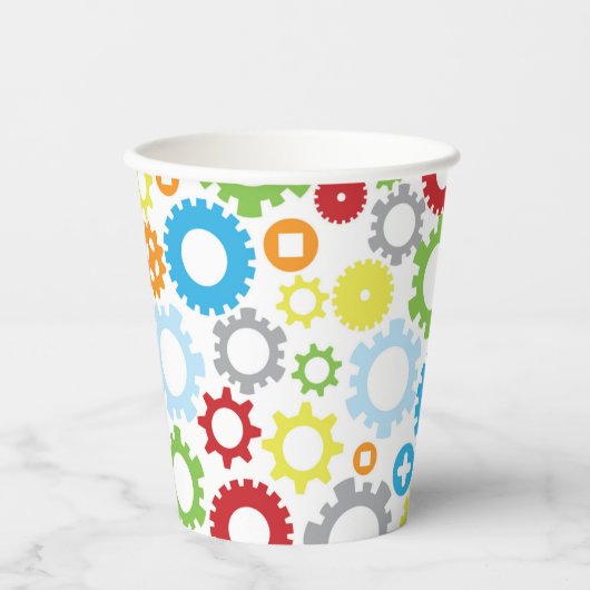 Getriebedesign | Nüsse und Bolzen Papier Cup Pappbecher (Vorderseite)