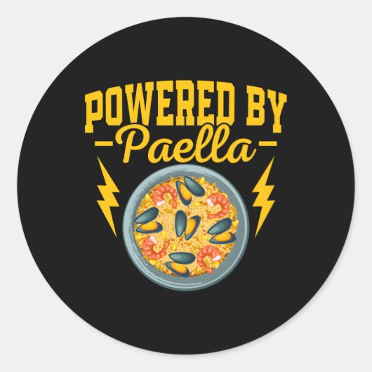Getrieben von Paella Espana Reisgerichten Runder Aufkleber (Vorderseite)
